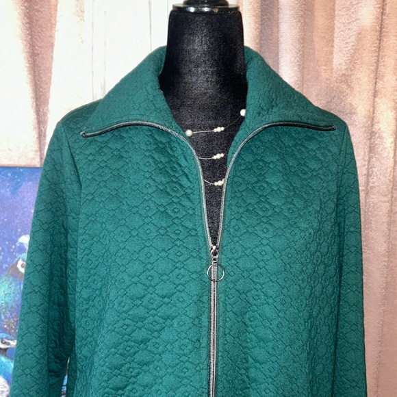 Ruby Rd. Size PM Emerald Green Zipup - Picture 10 of 14